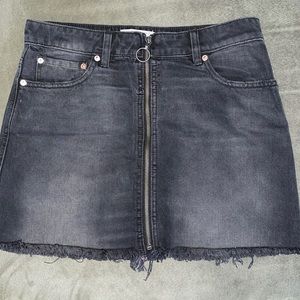 FREE PEOPLE black denim mini skirt, size 28